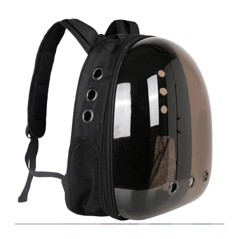 Cat Carrier Bag and Pet Backpack, Transparent Breathable Space Capsule (Tea Black)