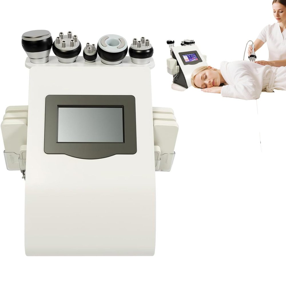 DHMYDPDZ 40K Cavitation Device for Fat Reduction, 6-in-1 Body Contouring Device with Radiofrequency and Multipolar Vacuum Technology for Arm Skin Tightening and Cellulite Reduction