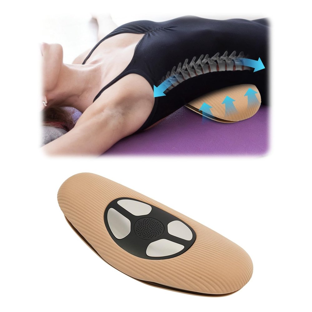 HUOMMGS Electric Back Massager Lumbar Cushion with EMS, Heat, and Timer, Brown