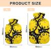 Retro Cat Time Hot Water Bottle with Soft Cover, Small view 3