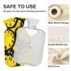Retro Cat Time Hot Water Bottle with Soft Cover, Small view 4