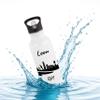 Gravur-Max Kids' Water Bottle 600 ml, Personalized, Leakproof Stainless Steel Bottle with Straw & Flip-Top Lid, Lightweight & Durable, Printed with Greetsiel Skyline & Custom Name – White view 2