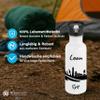 Gravur-Max Kids' Water Bottle 600 ml, Personalized, Leakproof Stainless Steel Bottle with Straw & Flip-Top Lid, Lightweight & Durable, Printed with Greetsiel Skyline & Custom Name – White view 4