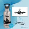 Gravur-Max Personalized Kids' Water Bottle 600 ml, Stainless Steel, Leakproof, with Straw & Flip Lid, BPA-Free, Silver view 3