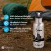 Gravur-Max Personalized Kids' Water Bottle 600 ml, Stainless Steel, Leakproof, with Straw & Flip Lid, BPA-Free, Silver view 4