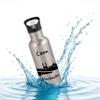 Gravur-Max Children's 600 ml Personalized Stainless Steel Water Bottle with Straw and Flip-Top Lid, Leakproof, BPA-Free, Silver view 2