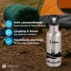 Gravur-Max Children's 600 ml Personalized Stainless Steel Water Bottle with Straw and Flip-Top Lid, Leakproof, BPA-Free, Silver view 4
