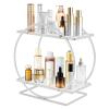 whsiodj 2-Tier Makeup Organizer, Acrylic and Metal, Raised Edge, Modern Design, Silver view 1