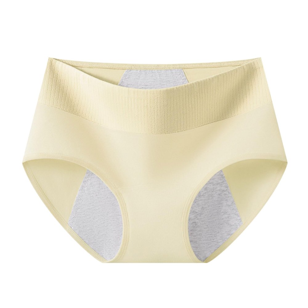 Women's 4-Layer Leakproof Menstrual Panties, Black, Light Flow, Yellow, XXL