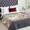 Cat Throw Blanket with Romantic Peach Flowers, Soft Flannel, 127 x 152 cm view 2