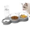 Pet Food Dispenser with 15° Inclined, Non-Slip Water Bowl view 1