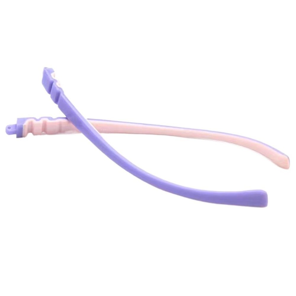 Silicone-Plastic Replacement Temple Arms for Eyeglasses, Kids' Glasses, Multicolor, 2-Pack (Purple)