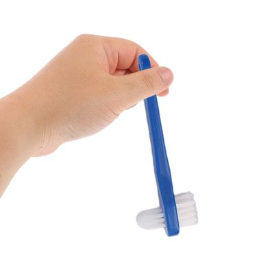 Double-Headed Denture Toothbrush, 2-Pack, PP