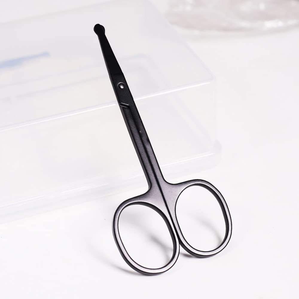 ZJchao Eyebrow Trimming Scissors with Comb Attachment for Precise Grooming and Eyelash Hair Shaping, Stainless Steel Cosmetic Makeup Tool