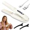 Focenat Cordless Hair Straightener 2-in-1 for Straightening & Curling, USB, 4000 mAh, 4 Temperature Settings, White view 1