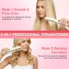 Focenat Cordless Hair Straightener 2-in-1 for Straightening & Curling, USB, 4000 mAh, 4 Temperature Settings, White view 2