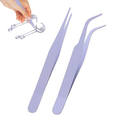 Straight Tweezers for Crafting - 2 Pack