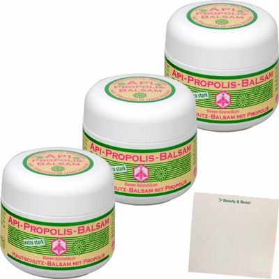 usy Api-Propolis Skin Protection Balm Bundle, 3-Pack (3 x 50 ml Jars) + usy Block