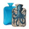 Hot Water Bottle with Soft Cover, Vintage Nautical Octopus, 2 L view 1