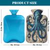 Hot Water Bottle with Soft Cover, Vintage Nautical Octopus, 2 L view 2