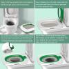 EIMSOAH Cat Toilet Training Set, Reusable Removable Toilet Trainer with Washable Cleaning Pad, for Indoor Cats of All Sizes, Green view 3
