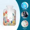 2-Liter Hot Water Bottle with Soft Watercolor Flower Cover view 3