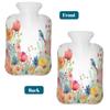 2-Liter Hot Water Bottle with Soft Watercolor Flower Cover view 4
