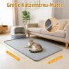 Cat Litter Mat 86 x 56 cm, Silicone, Non-Slip, Easy to Clean, Gray view 2