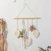 Beige Macramé Hair Clip Organizer for Home view 4