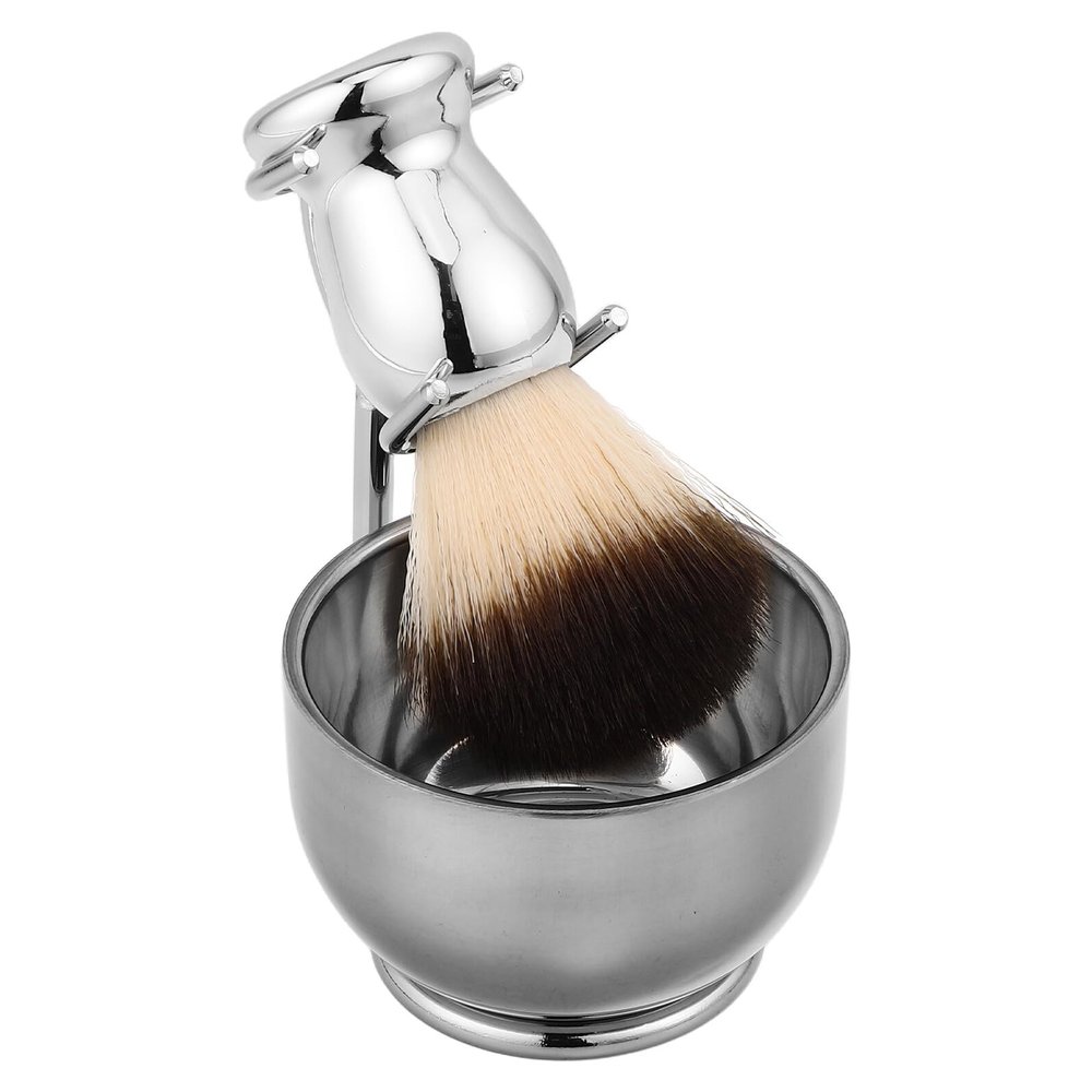 3-Piece Shaving Brush, Stand and Bowl Set for Men