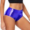 Women’s Metallic PU Leather High-Waist Wet-Look Shorts view 1