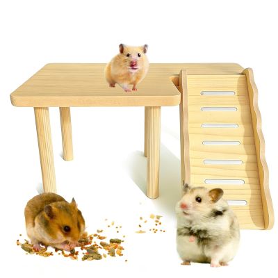 Kisstta Wooden Hamster Platform with Climbing Ladder