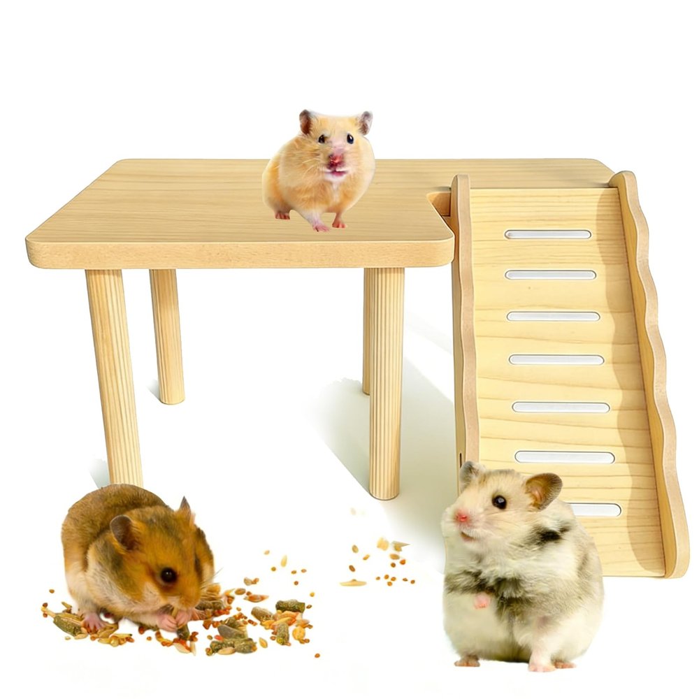 Kisstta Wooden Hamster Platform with Climbing Ladder