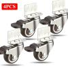 J-Shaped Quiet Swivel Casters, 4-Piece Set, Soft TPE, 2 Swivel/2 Braking, 1.5-Inch view 2