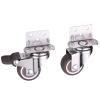 J-Shaped Quiet Swivel Casters, 4-Piece Set, Soft TPE, 2 Swivel/2 Braking, 1.5-Inch view 3