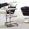 SXYKXYDL Stainless Steel Hair Salon Trolley with Folding Table, H/Silver view 2