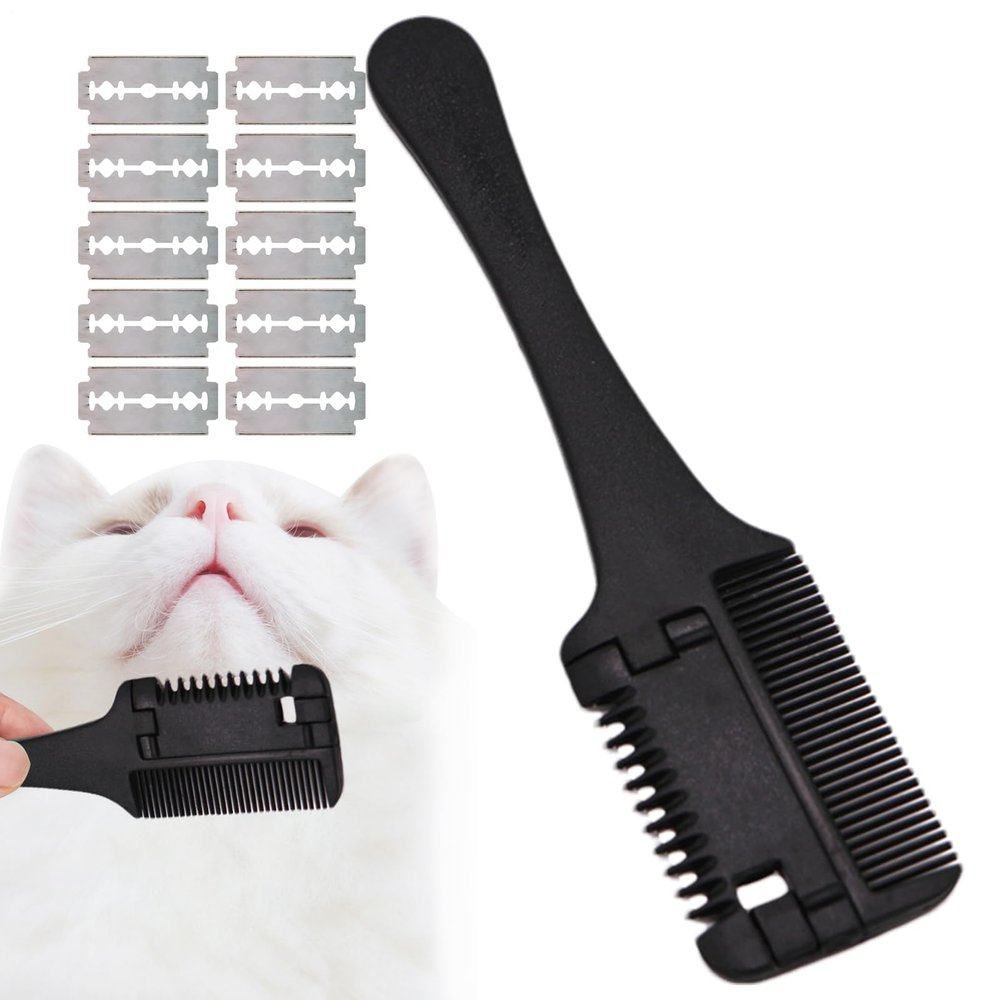 Pet Grooming Comb - 19cm Carbon Fiber with 10 Blades