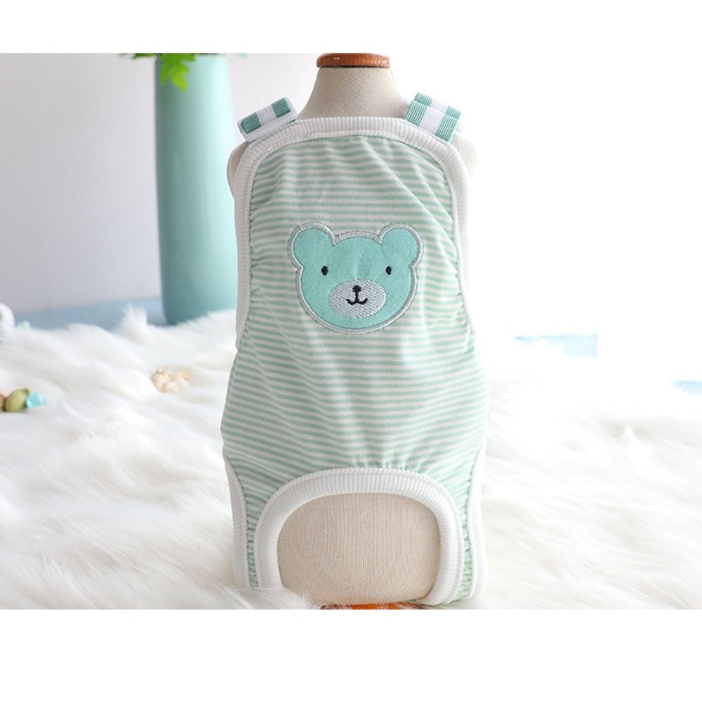 Dog Diaper Underwear for Small to Medium Female Dogs with Adjustable Straps (Avocado Bear, L)