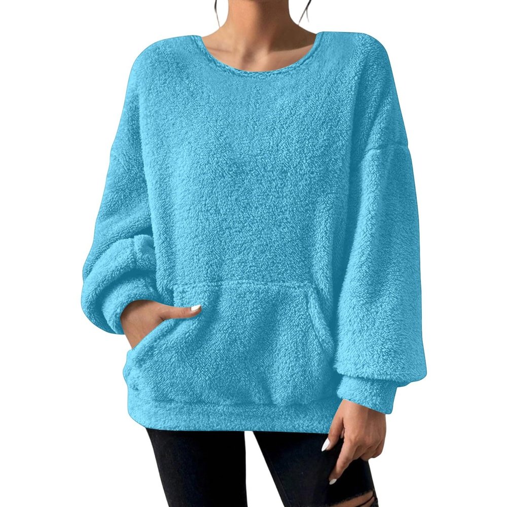 Vhersily 2026 Funny Sherpa Fleece Sweatshirts with Kangaroo Pocket for Cats, Dogs and Puppies, Warm Plush Pullovers, Cute Long Sleeves, for Office and New Year's Costumes