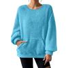 Vhersily 2026 Funny Sherpa Fleece Sweatshirts with Kangaroo Pocket for Cats, Dogs and Puppies, Warm Plush Pullovers, Cute Long Sleeves, for Office and New Year's Costumes view 1