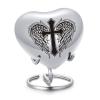 BAOWIQI Heart Urn for Ashes, Small Keepsake Urn for Human or Pet Remains with Stand view 1