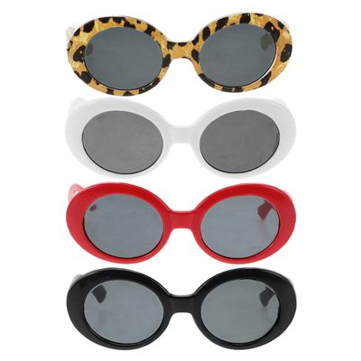 Hohopeti 4-Piece Small Pet Sunglasses for Dogs and Cats, Lightweight Retro UV Protection Glasses for Costumes and Photos