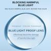Generic Photochromic Blue-Light-Blocking Reading Glasses with Spring Hinges, Square Retro Frame, Black, +2.5 view 3