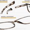 Generic Photochromic Blue-Light-Blocking Reading Glasses with Spring Hinges, Square Retro Frame, Black, +2.5 view 4