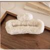 2PCS Soft Plush Hair Clips, Strong Hold, Non-Slip Hair Claws for Teen Girls and Women, White view 2