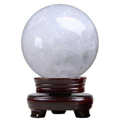 Natural Iceland Spar White Calcite Quartz Crystal Sphere, 70 mm (2.75 in), for Healing, Meditation, Fortune-Telling, Décor, Feng Shui & Halloween