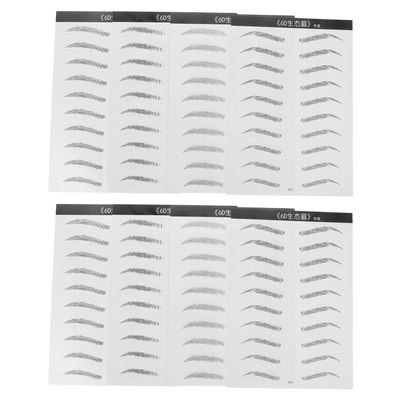 8 Sheets of Black Paper Eyebrow Practice Stickers for Women