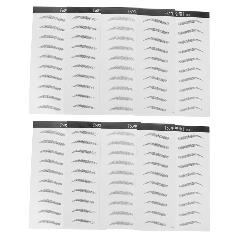 8 Sheets of Black Paper Eyebrow Practice Stickers for Women