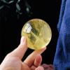 Natural Yellow Citrine Crystal Sphere with Stand, Feng Shui Table Ornament, Wealth and Success, 60 mm/2.36 in view 2