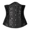 Women's Gothic Halloween Corset Top with Floral Print, Front Closure and Lacing view 1
